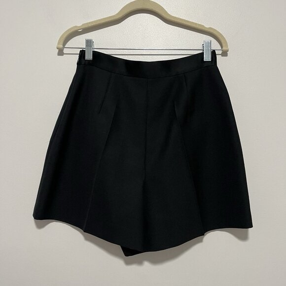 Sandro Black Wool Blend High-waisted Shorts with Buttons Size 38 (6) - Picture 8 of 13